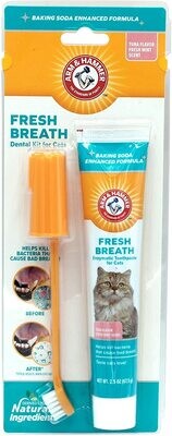Arm &amp; Hammer for Pets Dental Kit for Cats | Eliminates Bad Breath | 3 Piece Set Includes Cat Toothpaste, Cat Toothbrush &amp; Cat Fingerbrush in Tasty Tuna Flavor