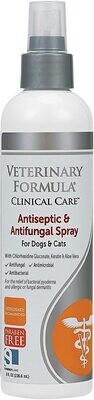 ​Veterinary Formula Clinical Care Antiseptic and Antifungal Spray for Dogs and Cats, 8 oz Fast Acting Medicated Topical Spray Treatment for Fungal and Bacterial Skin Infections in Dogs and Cats