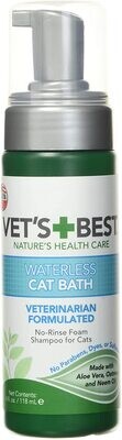 * Vet&#39;s Best Waterless Cat Bath | No Rinse Waterless Dry Shampoo for Cats | Veterinarian Formulated | 4 Ounces