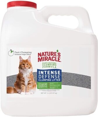 Nature's Miracle Intense Defense Clumping Litter, 14 Pounds, Jug, Super Absorbent Fast-Clumping Formula, Dust Free; Size: 14-Pound