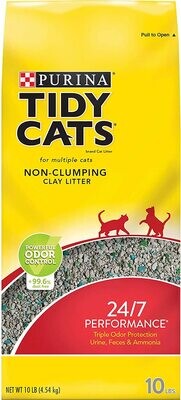 Purina Tidy Cats NON-Clumping Cat Litter, 24/7 Performance Multi Cat Litter - 10 lb. Bag