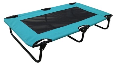 ((1)) PET COT LARGE ​FOLDABLE - LARGE - TEAL; SIZE: 106 x 60 x 20CM [41.75inches x 23.5inches x 7.875 inches] - (LARGE)