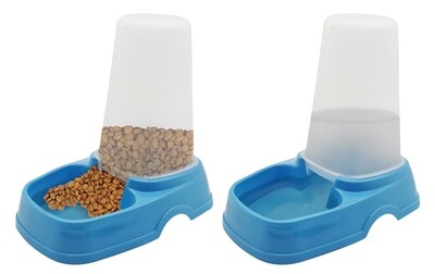 *DISPENSER - 2 IN 1 MEDIUM DISPENSER FEEDER/WATERER - FOOD or WATER (MEDIUM SIZED) - 1.5 L​ (BLUE)