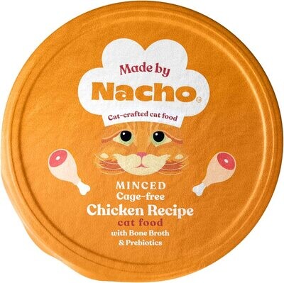 Made by Nacho Wet Cat Food, Cage-Free Minced Chicken in Bone Broth for Extra Hydration, (10 Pack) - Chef Bobby Flay; Flavor Name: Chicken; Size: 2.50 Ounce (Pack of 10) Made by Nacho Wet Cat Food, Cage-Free Minced Chicken in Bone Broth for Extra Hydration, (10 Pack) - Chef Bobby Flay; Flavor Name: Chicken; Size: 2.50 Ounce (Pack of 10)
