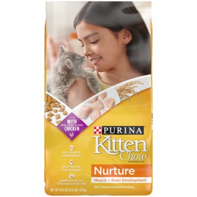 Purina Kitten Chow Nurture Kitten Dry Cat Food; Size: 3.15 lb. Bags