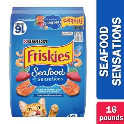 Purina Friskies Seafood Sensations Adult Dry Cat Food, 16lbs