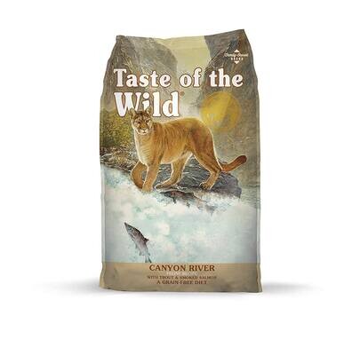 Taste of the Wild Grain Free High Protein Real Meat Recipe Canyon River Premium Dry Cat Food; Flavour Name: Canyon River - Trout &amp; Salmon; Size: 5 lb (2.2 kg)