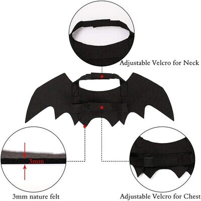 Puoyis​ Pet Cat Bat Wings for Halloween Party Decoration, Cat Collar Leads Cosplay Bat Costume, Cute Cat Dress Up Accessories