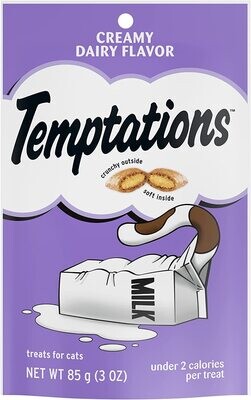 * TEMPTATIONS * Classic Crunchy and Soft Cat Treats, Creamy Dairy, Size: 3 Ounce - Expiry 04.07.2026