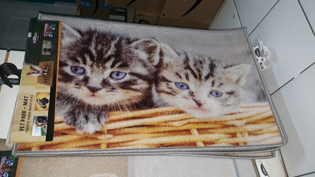 ( 1) Large Decorative Cat Mat, Size 31″ x 19″ by Pet Park / Mascotas; Size: Large (31 inches x 19 inches); (2 Kittens)