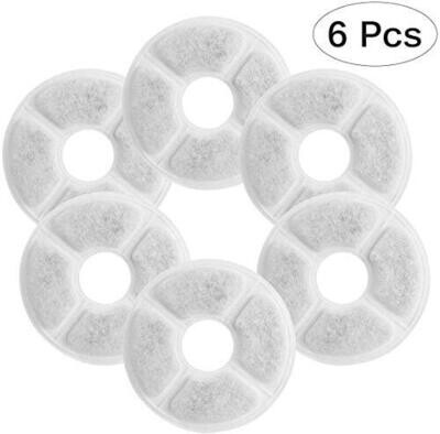 Replacement 6 Cat Water Fountain Filters, 6 Pack Replacement Filter, Activated Carbon Filters, ​Fountain Filters, ​3 Filtration System​, Fit for Most Cat Fountain
***(NOT FOR CATIT FOUNTAIN)​***