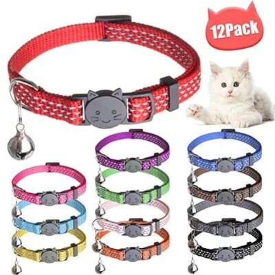 **BEIJIA Cat Collars Breakaway with Bell – Reflective Safety Adjustable Nylon Pet Collars Lovely Accessory for Cats Kitten, by BEIJIA - AVAILABLE (1) GREY, (2) BROWN **BEIJIA Cat Collars Breakaway with Bell – Reflective Safety Adjustable Nylon Pet Collars Lovely Accessory for Cats Kitten, by BEIJIA - AVAILABLE (1) GREY, (2) BROWN
