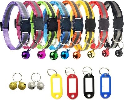 **TCBOYING Breakaway Cat Collar with Bell Mixed Colors Reflective Cat Collars – Ideal Size Weatherproof Pet Collars for Cats or Small Dogs; Brand: TCBOYING **TCBOYING Breakaway Cat Collar with Bell Mixed Colors Reflective Cat Collars – Ideal Size Weatherproof Pet Collars for Cats or Small Dogs; Brand: TCBOYING