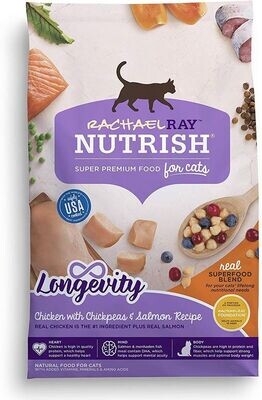 Rachael Ray Nutrish Superfood Blends Dry Cat Food; Style: Longevity​; Size: 3 Lb. Bag