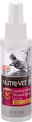 ​Nutri-Vet Antimicrobial Wound Spray for Cats | Formulated to Sooth Skin with Aloe and Vitamin E | Helps Promote Healing and Reduce Pain | 4oz