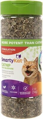**SmartyKat CATNIP &amp; SILVERVINE Blend for Cats &amp; Kittens, Shaker Canister - 2 Ounces