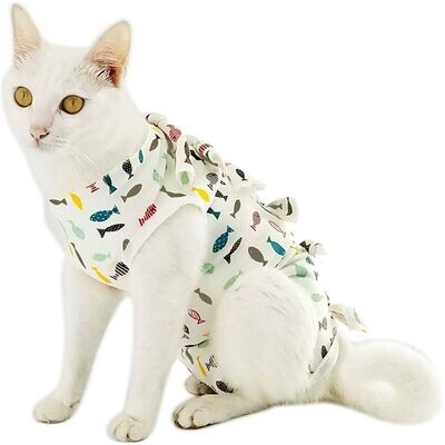 Yizhi Miaow Professional Recovery Suit for Abdominal Wounds and Skin Diseases,E-Collar Alternative for Cats and Dogs, After Surgery Wear, Recommended by Vets; Pattern Name: Fish; Size: M Yizhi Miaow Professional Recovery Suit for Abdominal Wounds and Skin Diseases,E-Collar Alternative for Cats and Dogs, After Surgery Wear, Recommended by Vets; Pattern Name: Fish; Size: M