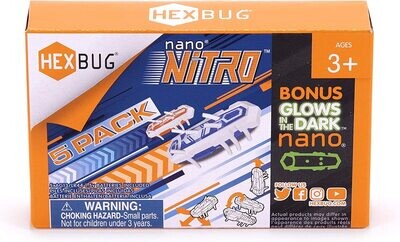 ( 5) HEXBUG nano Nitro 5 Pack - Sensory Vibration Toys for CATS and Kids - Tiny HEX BUG Children’s Toy Technology with Batteries Included - Multicolor; BONUS GLOW IN THE DARK NANO