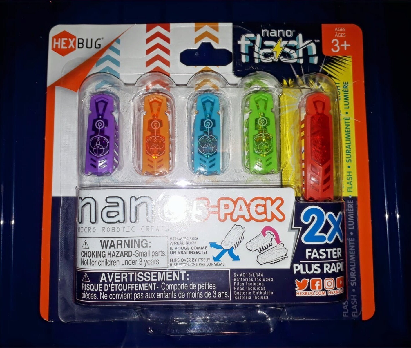 ( 5) HEXBUG Nano 5 Pack - 4 nanos Plus BONUS FLASH NANO - Sensory Vibration Toys for CATS and Kids - Small HEX Bug Tech Toy - Batteries Included - Multicolor; Brand: HEXBUG