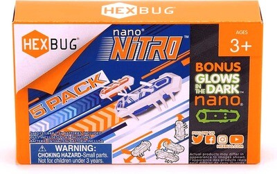 ( 5) HEXBUG nano Nitro 5 Pack - Sensory Vibration Toys for CATS and Kids - Tiny HEX BUG Children’s Toy Technology with Batteries Included - Multicolor; BONUS GLOW IN THE DARK NANO