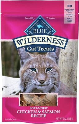 Blue Buffalo Wilderness Grain Free Soft-Moist Cat Treats - Chicken &amp; Salmon​; Flavor Name: Chicken &amp; Salmon; Size: 2 Ounce (Pack of 1)