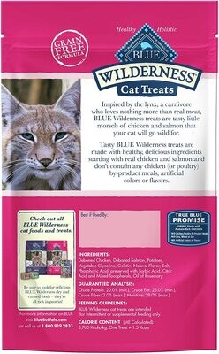 Blue Buffalo Wilderness Grain Free Soft-Moist Cat Treats - Chicken &amp; Salmon​; Flavor Name: Chicken &amp; Salmon; Size: 2 Ounce (Pack of 1)