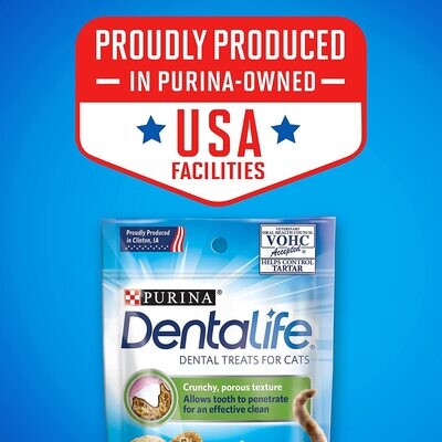 Purina DentaLife Made in USA Facilities Cat Dental Treats, Savory SALMON Flavor; 1.8 oz. Pouches