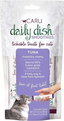 CARU ​Smoothies Lickable Treats for Cats,100% Natural, TUNA, Pack of 4 - 56 g/2 oz - Expiry 11.14.2024