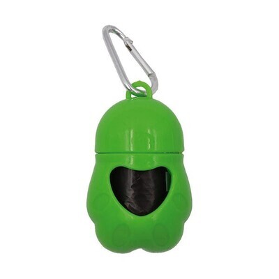 DUKE'S Pet/Dog Waste Bag Dispenser, 20 Bags, D-Link Keyring - (GREEN)