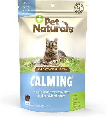 Pet Naturals Calming Chews for Cats, 30 Chews - Behavioral Support and Anxiety Relief for Travel, Boarding, Vet Visits and High Stress Situations - Vet Recommended; Size: 30 Count - EXP:END/10/25