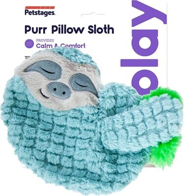 *Petstages Purr Pillow Snoozin' Sloth Soothing Plush Cat Toy; Style: Purr Pillow; Type: Sloth
