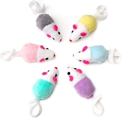 *CHIWAVA 1.8 Inch Small Interactive Cat Toys Mice with Catnip Rattle Sound Mouse for Indoor Cats Kitten Play