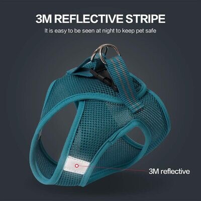 *FDOYLCLC CAT HARNESS (ONLY) for Walking Escape Proof, Step-in Easy Control Outdoor Jacket, Adjustable Reflective Breathable Soft Air Mesh Vest for Large Kitten (Turquoise, L); Size: Large