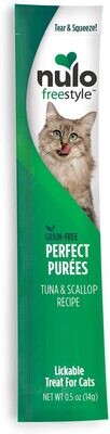 Nulo Freestyle Grain-Free Perfect Purees TUNA &amp; SCALLOP Premium Wet Cat Treats, Squeezable Meal Topper for Felines, High Moisture Content to Support Cat Hydration; Flavor: Tuna &amp; Scallop​; 1 Tube