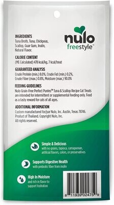 Nulo Freestyle Grain-Free Perfect Purees TUNA &amp; SCALLOP Premium Wet Cat Treats, Squeezable Meal Topper for Felines, High Moisture Content to Support Cat Hydration; Flavor: Tuna &amp; Scallop​; 6 Tubes