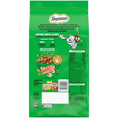 TEMPTATIONS Seafood Medley Flavor Adult Dry Cat Food, 3.15 lb. Bag *NEW* Exclusive - EXPIRY: 09.20.25 | SEPT.20.25