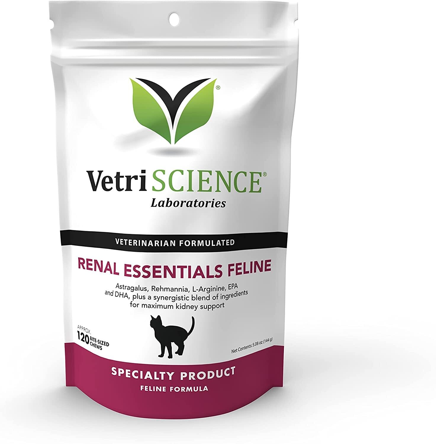 VETRISCIENCE RENAL Essentials Cat Kidney Support Chews, 120 Bite Sized Chews - Immune Support and Healthy Kidney Function for Cats
