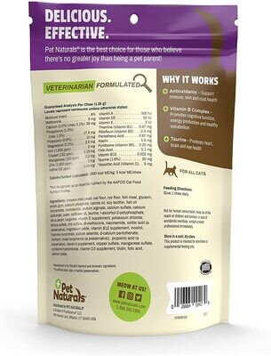 Pet Naturals Daily Multivitamin for Cats with Biotin, Taurine and Arginine, 30 Fish Flavored Chews - EXP 31.12.2023