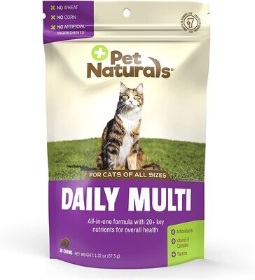 Pet Naturals Daily Multivitamin for Cats with Biotin, Taurine and Arginine, 30 Fish Flavored Chews - EXP 31.12.2023