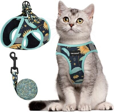 **Cat Harness and Leash for Walking Escape Proof (Large, Blue); Brand: FAYOGOO