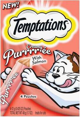 New Temptations Creamy Purrrr-ee lickable purée cat treats; 4 Tubes; Flavor Name: Salmon