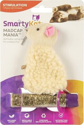 SmartyKat Catnip Cat Toys; Brand: SmartyKat; Style: Madcap Mania™ Refillable Assorted Mice Catnip Cat Toy; Style: Mice (Cream Plush)