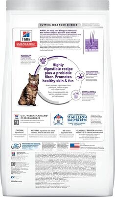 Hill's Science Diet Dry Cat Food, Adult, Sensitive Stomach &amp; Skin, Chicken &amp; Rice Recipe with Diet Wet Cat Food, Sensitive Stomach &amp; Skin, Chicken &amp; Vegetable Recipe White 3.5 Pound (Pack of 1)