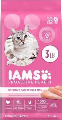 IAMS PROACTIVE HEALTH SENSITIVE STOMACH Adult Cat Food, Chicken; Size: 3.5lbs