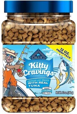 Blue Buffalo Kitty Cravings Crunchy Cat Treats, Tuna 12-oz Tub; Flavor Name: Real Tuna; Size: 12 oz