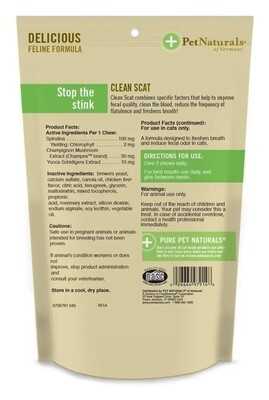 Pet Naturals of Vermont - Clean Scat, Digestive Support and Litter Box Odor Control for Cats, 45 Bite-Sized Chews