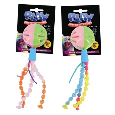 ** CAT BALL BELL TOY - (ASSORTED COLORS)