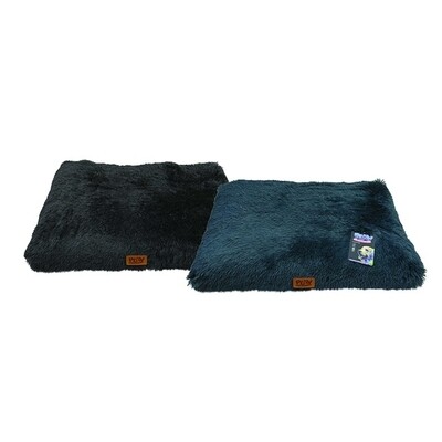 PET PLUSH BED RECT 90X60X8CM ASST - (Black, Blue)