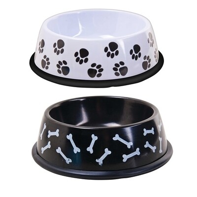 PET CAT/DOG BOWL NON SLIP MELAMINE ASST PRINTS