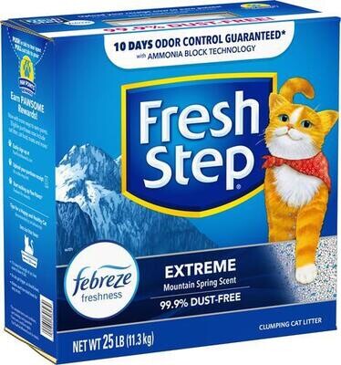 Fresh Step EXTREME Mountain Spring Scent Cat Litter with Febreze 25 lbs (11.3 kg)